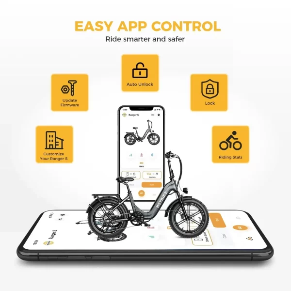foldable adult electric bike, 48v 14.4ah removable battery, 20 inch x 4.0 fat tires, electric commuter bike for women and men