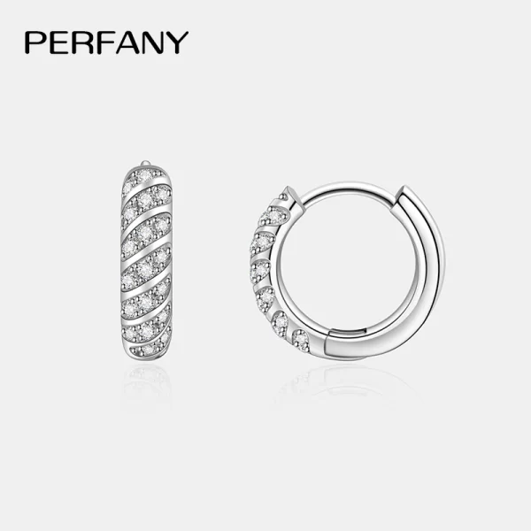perfany all moissanite hoop earrings women s925 pure silver laboratory diamond fashion wedding party jewelry