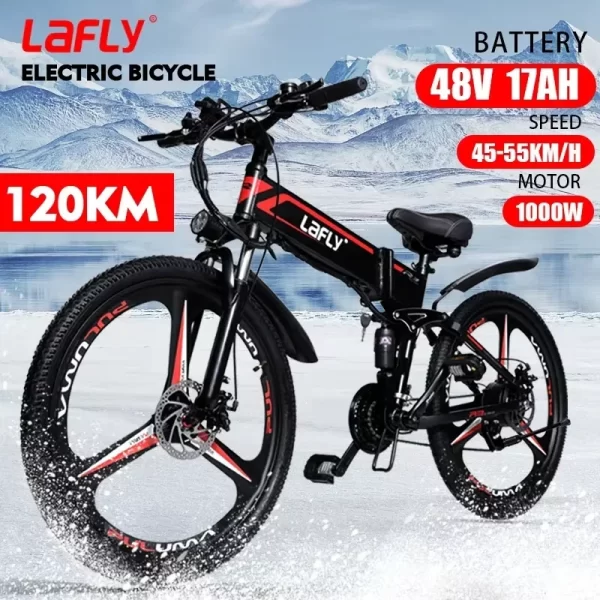 2024lafly x3 aluminum electric bike folding lithium assisted mountain cross country urban ebike 26 inch 1000w, 17ah, hydraulic