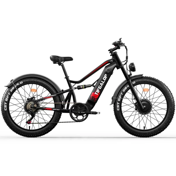 tifgalop es7 pro 3000w powerful electric bicycle top speed of 72km/h 26inch fat tire all terrain dual motor adult electric bike