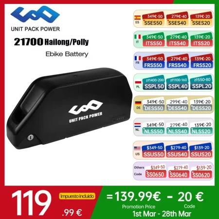 hailong polly 21700 ebike battery 48v 52v 25ah 60v 36v 20ah electric bicycle bateria pack for 2000w 1500w 1000w 500w 350w 250w