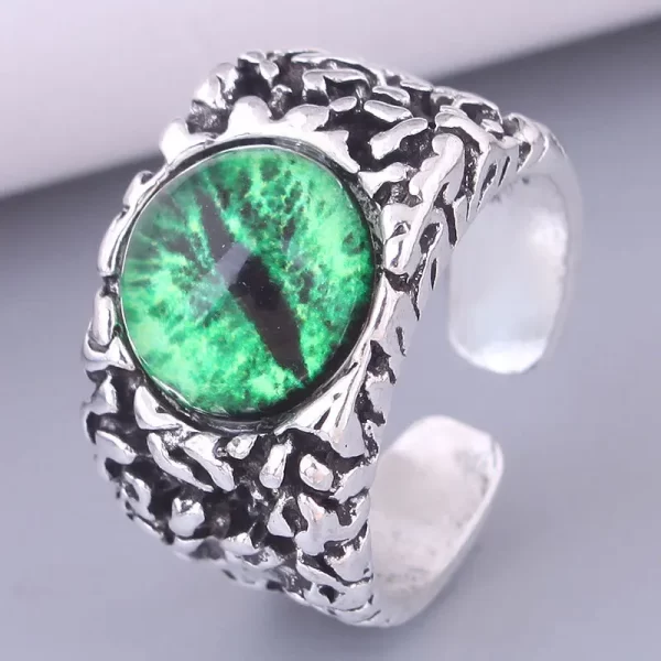 fashion creative evil dragon eye rings for personality male punk colors ring jewelry men's bar night club accessories gifts