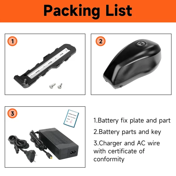 52v 48v 36v60v 72v ebike battery downtube original 21700 lithium battery for electric bicycle 350w 500w 750w 1000w 1500w 2000w