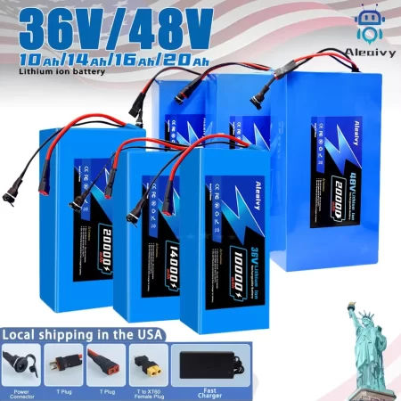 36v 48v electric bike lithium battery pack 10,14,16,20ah li ion ebike battery for bicycle scooter motorcycle with charger