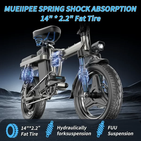 ebike f12 500w 48v 15ah folding electric bike/14 inch fat tire electric bike/moped with pedal drop for transport ebike