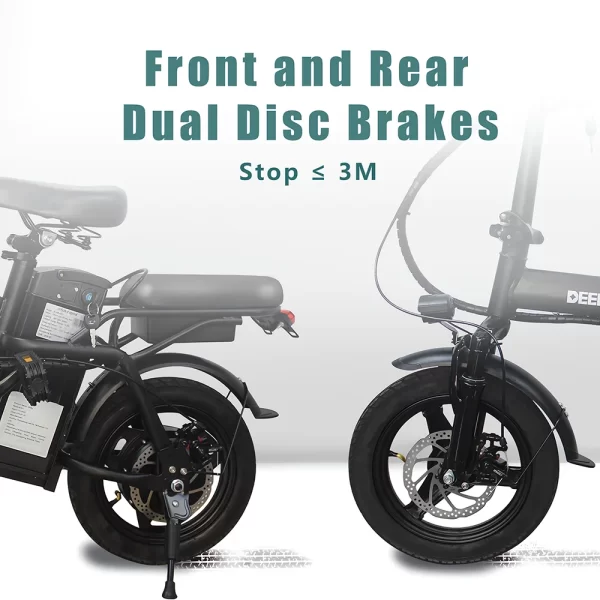 folding e bike adults motor electric dirt bike 48v 15ah 400w max 32km/h electric bicycle city 14 inch tire for cycling commuting