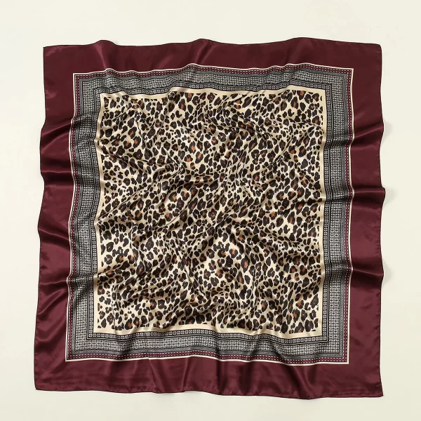 90cm leopard print square scarf satin silk headband muslim woman hijab lady fashion hairwrap rock style headscarf islim turban
