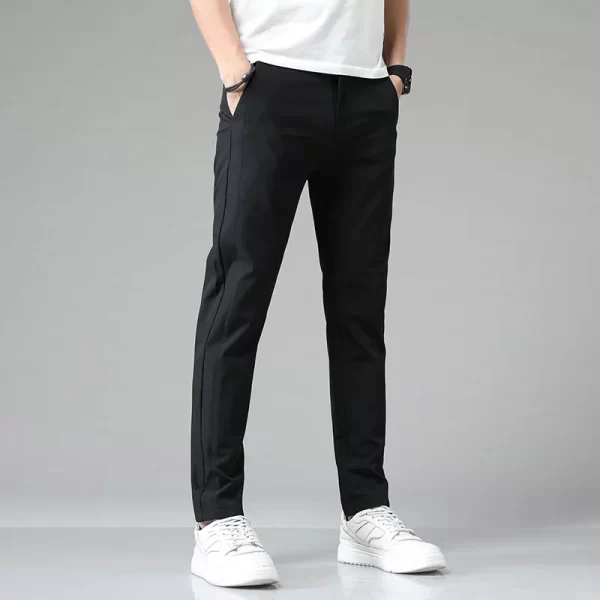 2024 spring summer ultra thin men's stretch slim straight casual pants high quality fashion breathable golf sports trousers