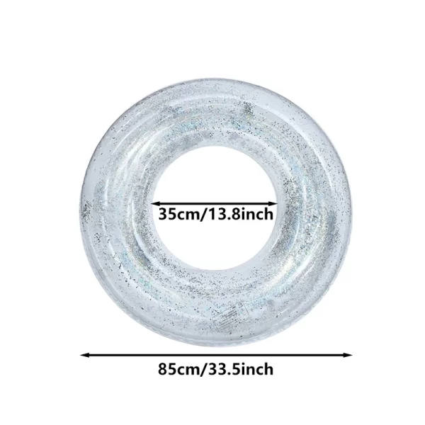 pvc transparent sequin swimming ring, creative inflatable swimming goods