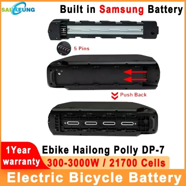 electric bike down tube 36 48v 52 60v 72v hailong polly dp7 21700 lithium battery 25ah 30 40ah 50 60ah bafang 300w 3000w battery