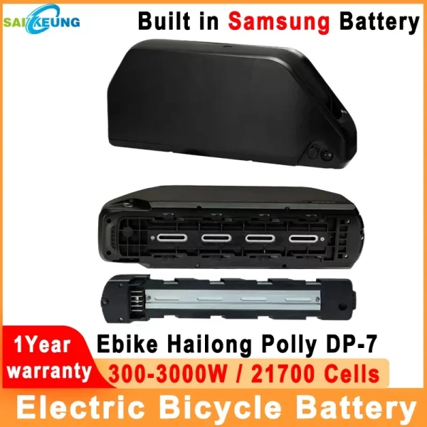 electric bike down tube 36 48v 52 60v 72v hailong polly dp7 21700 lithium battery 25ah 30 40ah 50 60ah bafang 300w 3000w battery