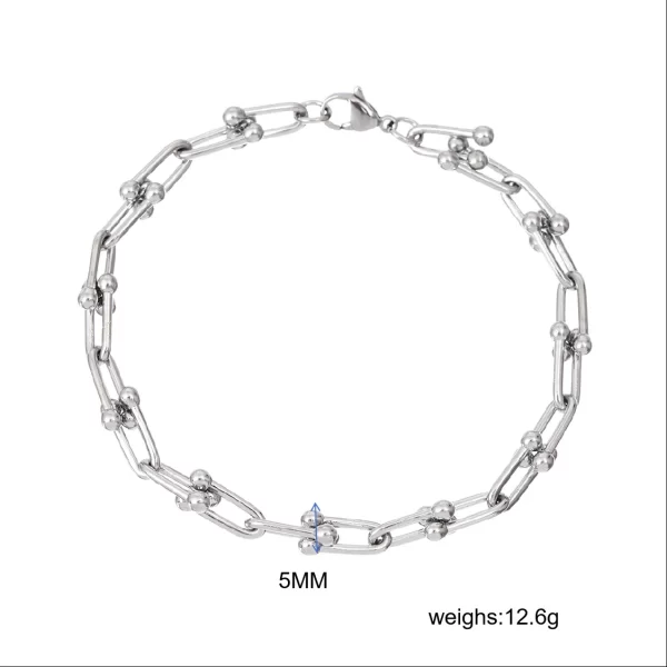 fashion charm u shaped bracelet for women men stainless steel 18k gold plated chain unisex jewelry gift daily wear