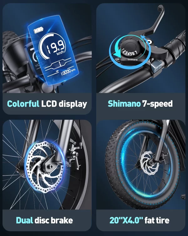 electric bike for adults 3000w 1500w 32mph 48v 23ah max 75miles electric motorcycle 20" fat tire dirt bike shamano 7 speed ebike