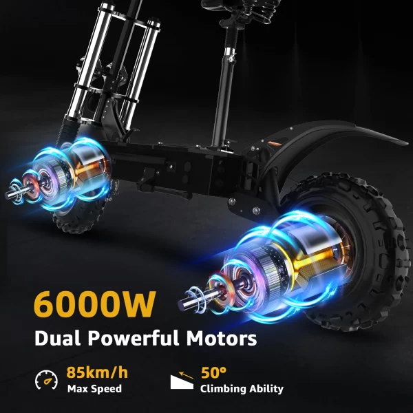 single dual motor electric scooter for adults 85km/h 1200 6000w 30 100km range foldable e scooter with seat x60 x700 x500 x750