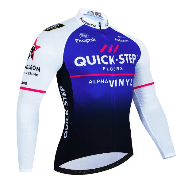 quick step 2024 spring and autumn cycling clothes long sleeved men's mountain bike shirt team bike wear summer outdoor clothes q