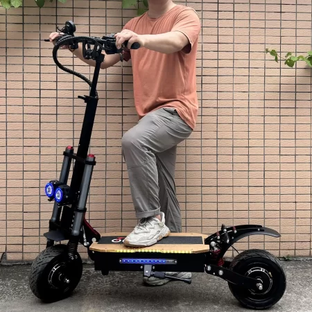 e5b 6000w 60v 50ah 11 inch off road tyre trottinettes électriques dual motors removable seat skutery folding electric scooter