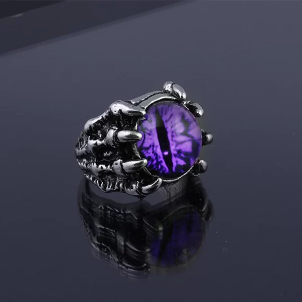 fashion creative evil dragon eye rings for personality male punk colors ring jewelry men's bar night club accessories gifts
