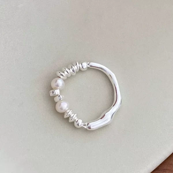 xiyanike asymmetrical beads pearl elastic cord rings for women girl luxury korean fashion new jewelry gift party кольцо женское
