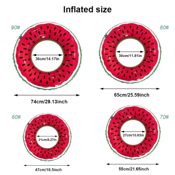 1pc inflatable watermelon swim circle summer swimming pool party water floating swimming ring accessories gift