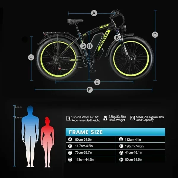 electric bicycle keteles k800 2000w high power motor 48v 23ah battery adult electric bike 26 inch tire mountain off road ebike