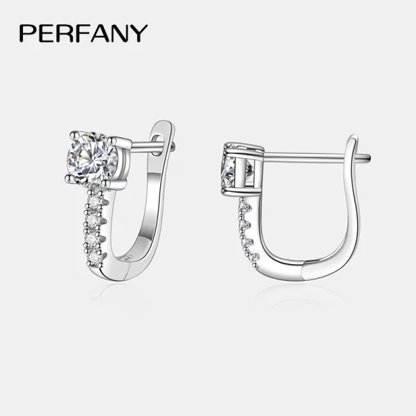 perfany 0.5ct moissanite hoop earrings women's 100% pure silver shiny laboratory diamond fashion wedding high end jewelry