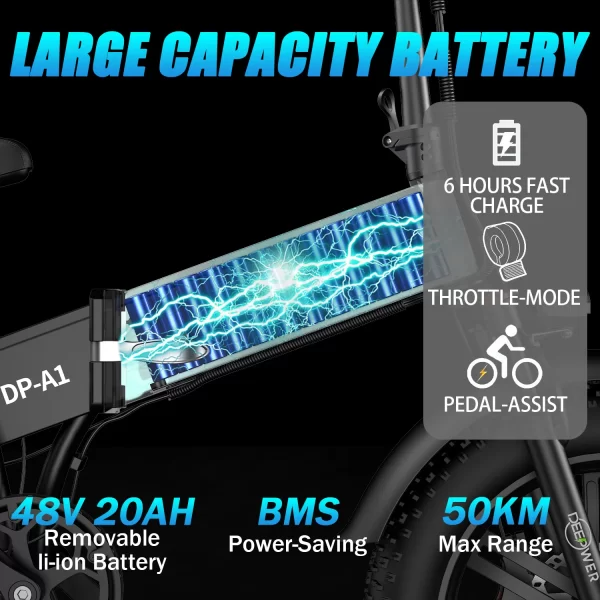 deepower folding electric bike 1000w motor 48v 20ah adult electric bicycle disc brake city commuting and mountain ebike