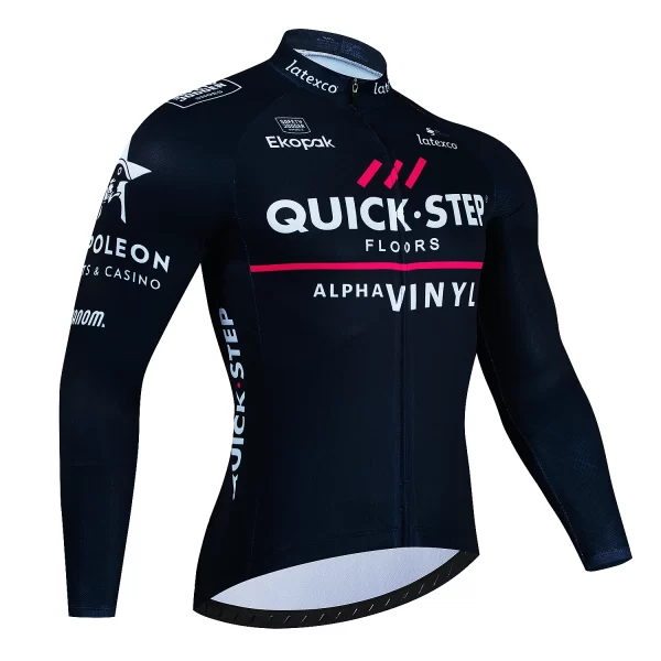 quick step 2024 spring and autumn cycling clothes long sleeved men's mountain bike shirt team bike wear summer outdoor clothes q