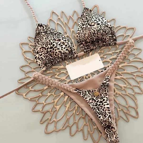 new women's bikini split print swimwear fashion g string beach holiday