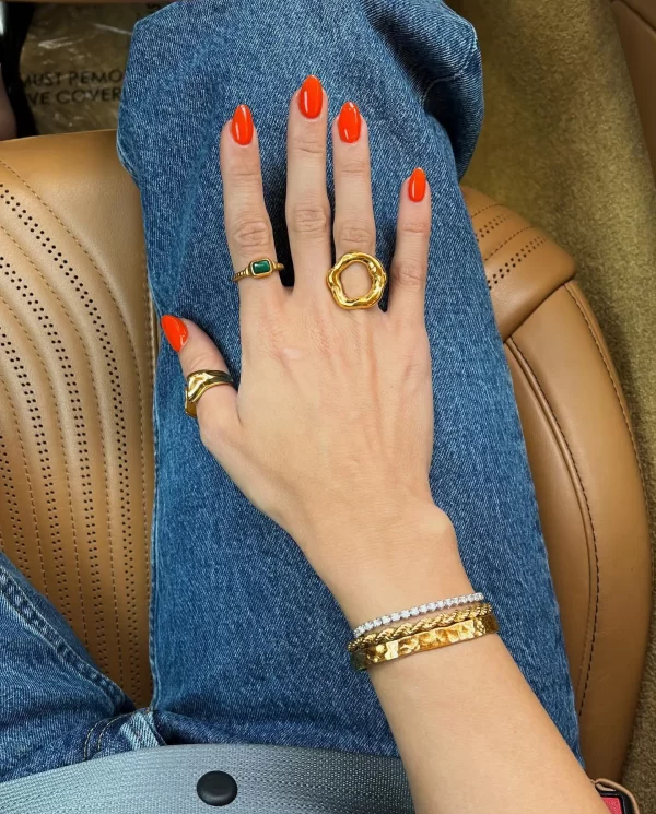 uworld top quality geometric wide stainless steel ring 18k gold color waterproof fashion minimalist statement charm jewelry wome