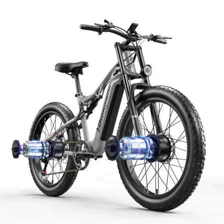 shengmilo s600 adult 2000w electric bicycle with two motors, 48v17.5ah 840wh battery,26 inch wide tyre men's e mountain bike