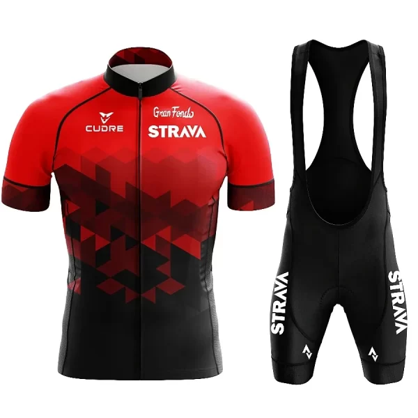 2024 jersey set strava summer short sleeve breathable men's mountain bike jersey set