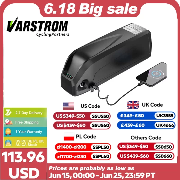 original ebike battery 52v 48v 36v hailong 18650 21700 cell lithium battery pack for bafang tongsheng motor electric bike kit