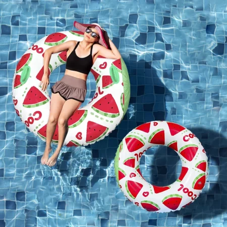 inflatable watermelon shaped swimming ring pool ring tube floating fun water sports swimming supplies for adults' party toys