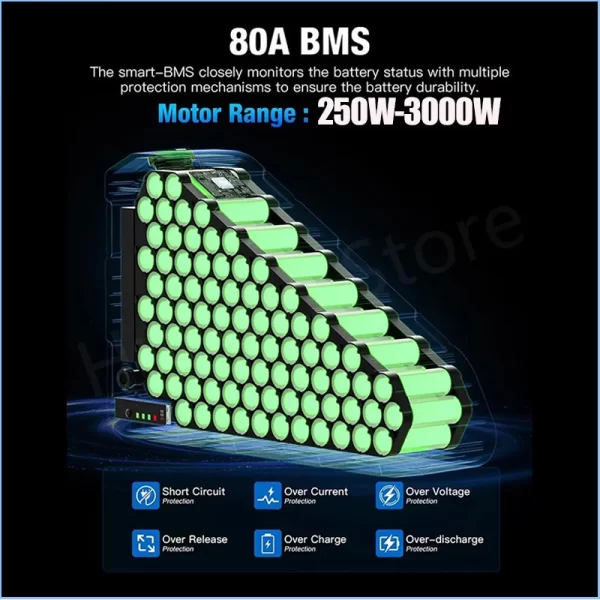 60v72v 3000w triangle electric bicycle battery 36v 48v 52v ebike 30ah 40ah 50ah 60ah chamrider 1000w 2000w 21700 lithium battery