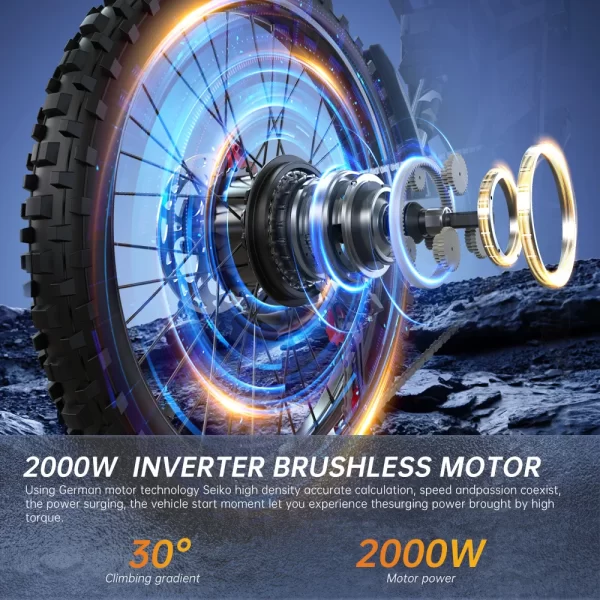 hitkth e6 electric motorcycle adults 2500w(peak) motors 25inch tire electric bike 52v40ah battery speed 60kmh mountain e bikes