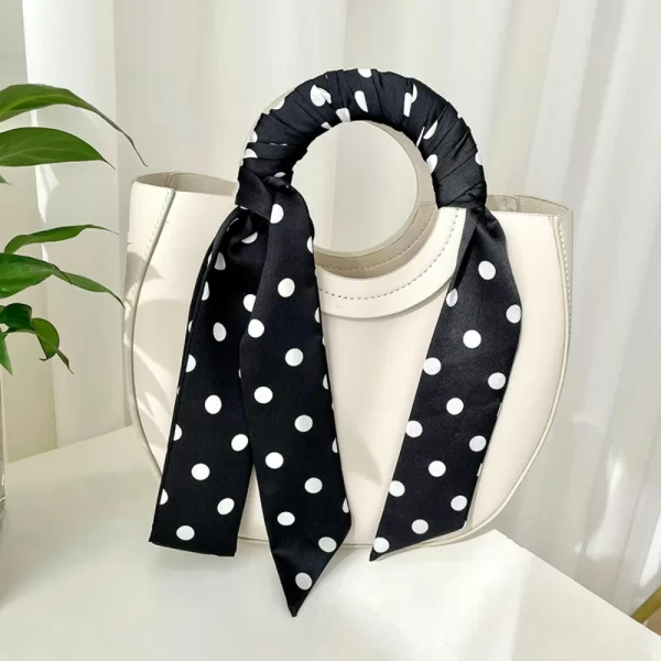 1pc fashion ribbon polka dot scarf printed thin scarf headband korean style neckerchief long scarves wedding