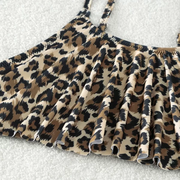 5 14years childrens swimsuit for teenager girls leopard bikini sets split two piece summer girl swimwear