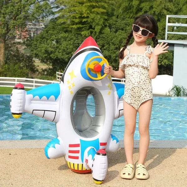 baby swim ring inflatable toy aircraft shape swimming circle seat float swimming pool beach summer water toy for kid children