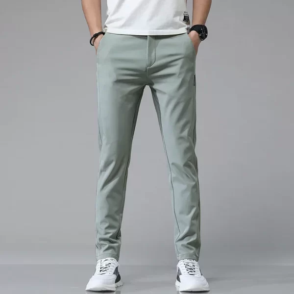 2024 spring summer ultra thin men's stretch slim straight casual pants high quality fashion breathable golf sports trousers