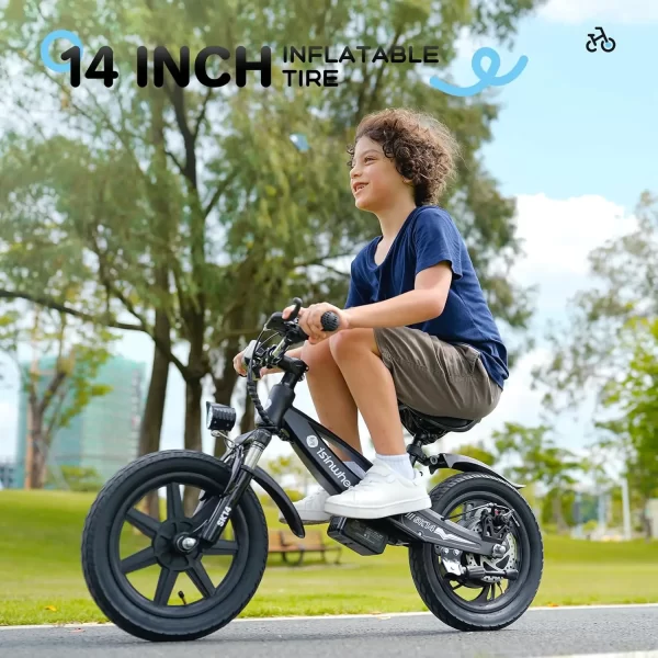 isinwheel 2 in 1 electric bike for kids ages 2 6, 250w/150w electric balance bike w/ swappable battery, 14 inch inflatable tire