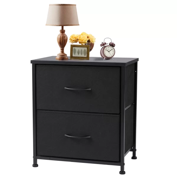jhk nightstand bedside coffee sofa tea table storage closet chest clothes display for bedroom 2 fabric drawers cabinet furniture