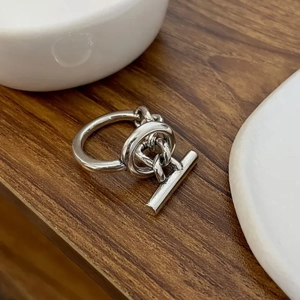 foxanry vintage handmade ot buckle engagement rings for women couples new fashion creative geometric handmade party jewelry gift