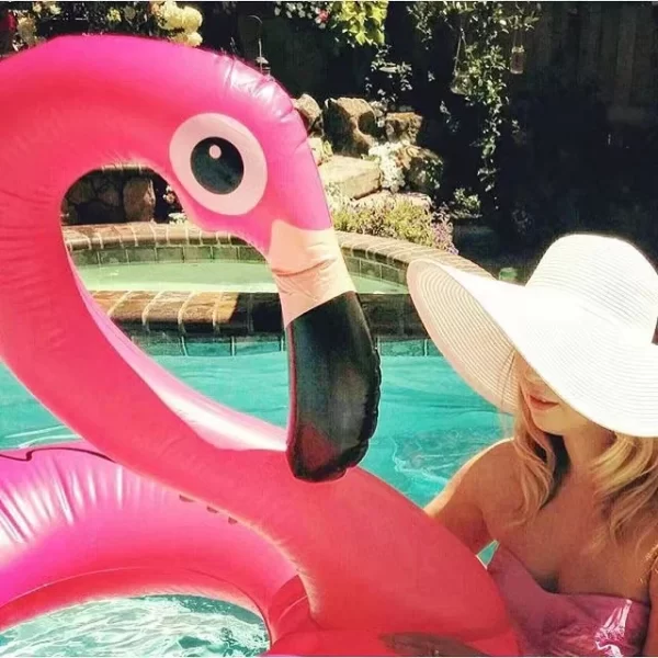 pvc inflatable flamingo swimming ring for adults pool parties supplies&pool float