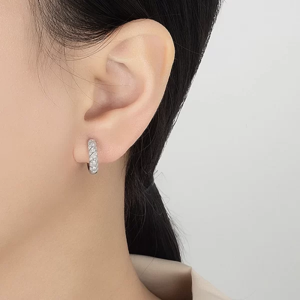 perfany all moissanite hoop earrings women s925 pure silver laboratory diamond fashion wedding party jewelry