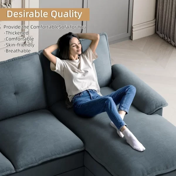 110" u shaped couch 4 seat sofas with double chaises, modern modular sectional sofa set for apartment furniture for apartment