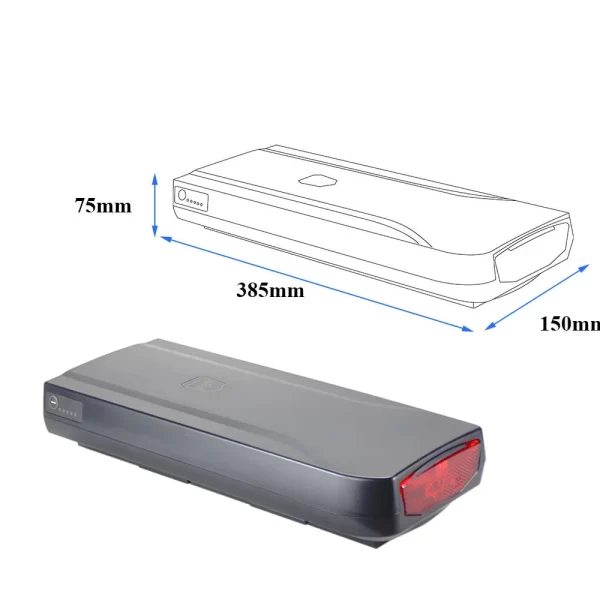 joycube jceb360 rear rack 36v 13ah 18ah 20ah lithium ion battery pack for replacement phylion xh370 13j wall es electric bicycle