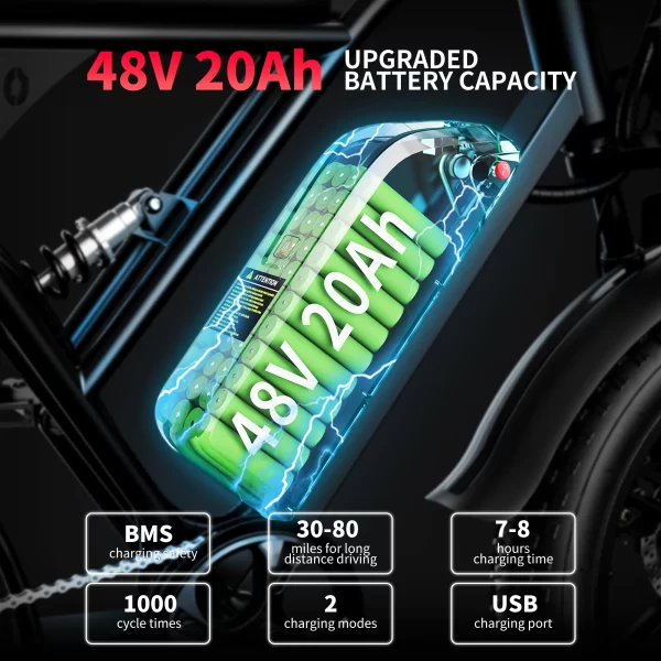 amyet v9 g60 adults electric bike 1000w motor bicycle 48v 20ah 20“ tire ebike electric e bikes mountain moped ebikes for men