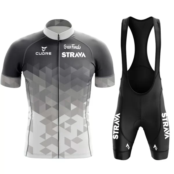 2024 jersey set strava summer short sleeve breathable men's mountain bike jersey set