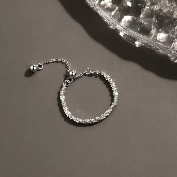 fashion silver color sparkling gypsophila pull rings for women simple adjustable flash fine ring wedding jewelry party gift