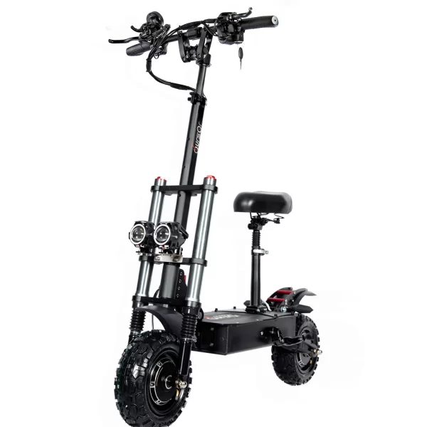 e5b 6000w 60v 50ah 11 inch off road tyre trottinettes électriques dual motors removable seat skutery folding electric scooter